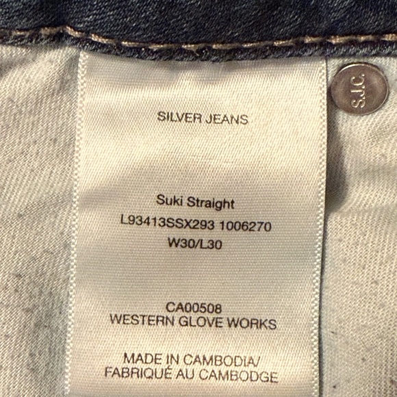 Silver Women's Suki Curvy Mid Rise Straight Leg Jeans Size 30 - Picture 13 of 15